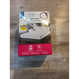 Mainstays white soft terry fitted twin mattress protector
